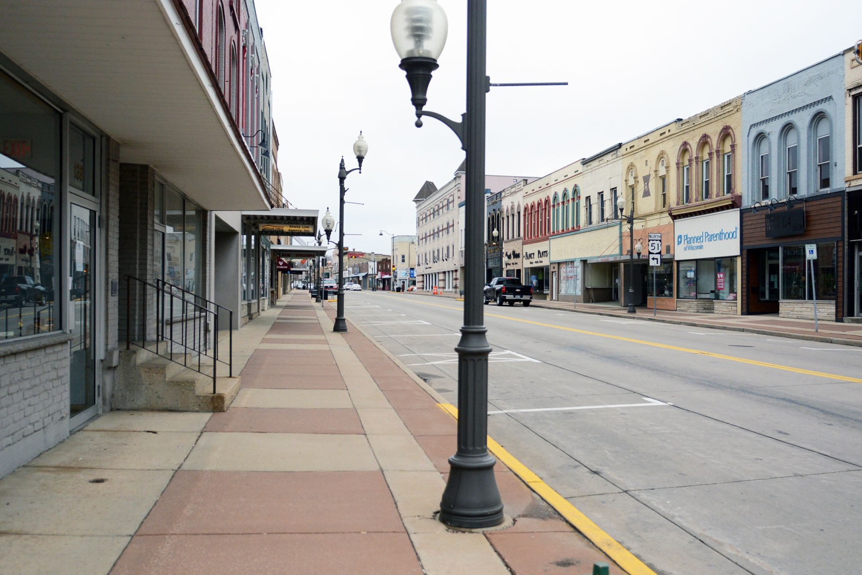 Downtown Portage empty